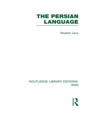 cover image of The Persian Language (RLE Iran B)